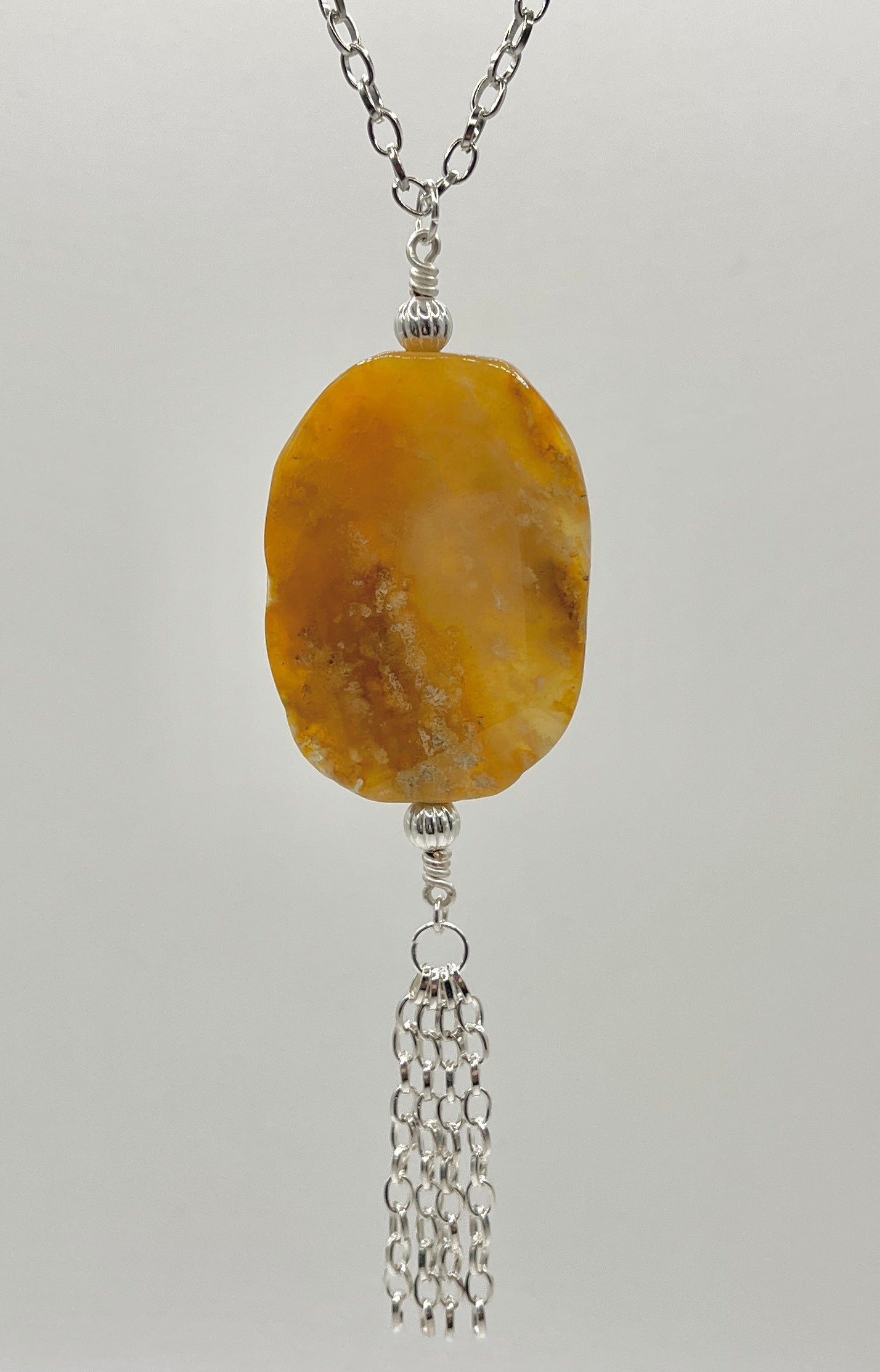 Agate pendant, silver findings