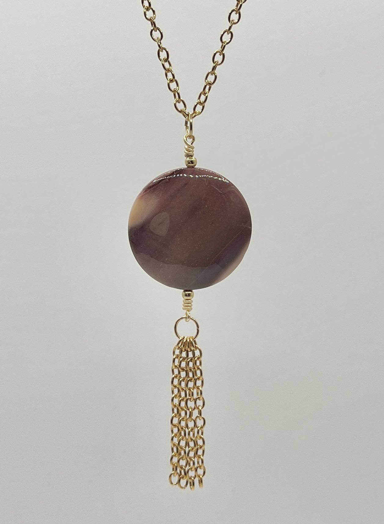 Mookaite pendant, silver findings